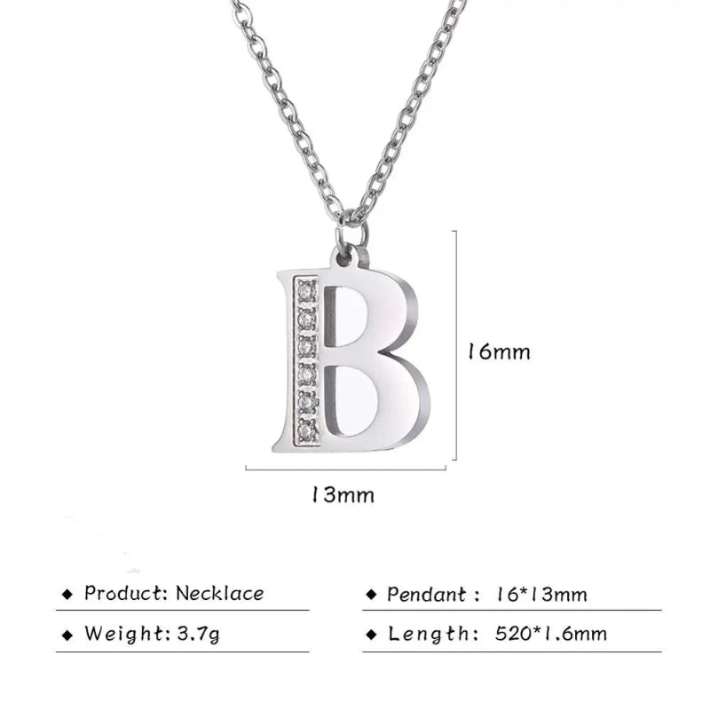Initial Necklace With Dazzling Zircon