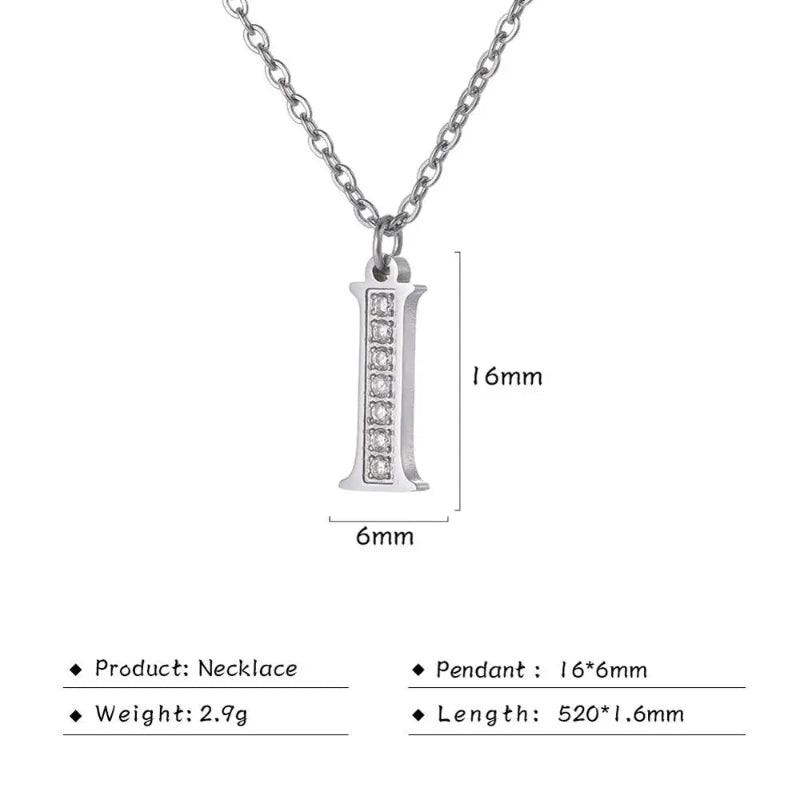 Initial Necklace With Dazzling Zircon