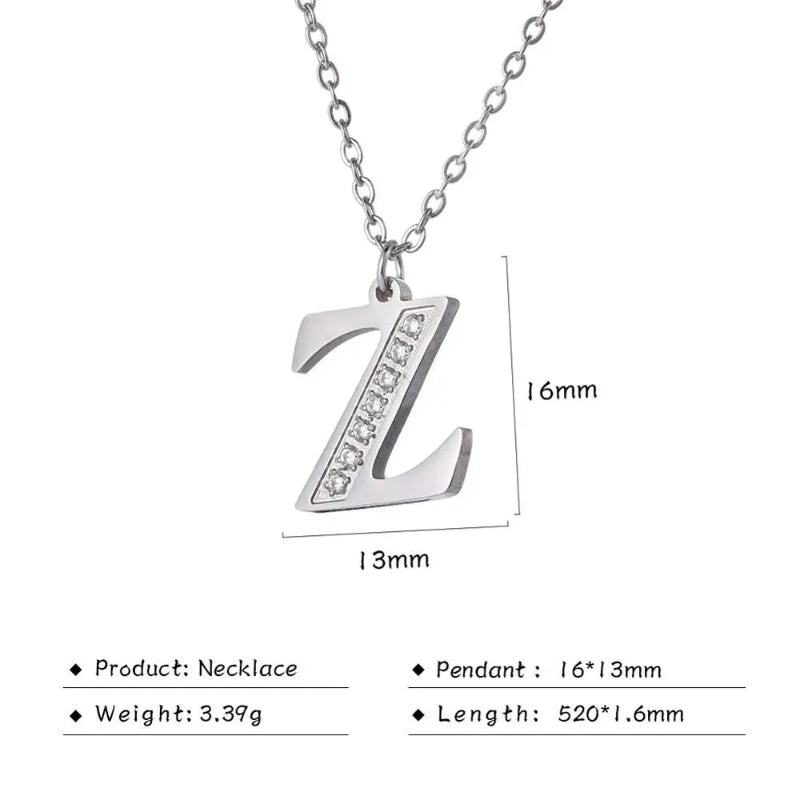 Initial Necklace With Dazzling Zircon