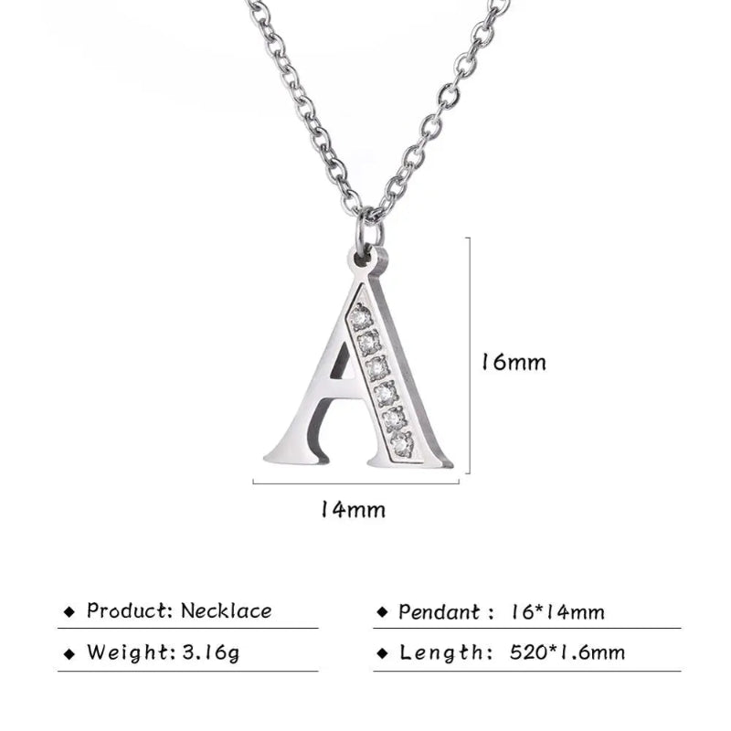 Initial Necklace With Dazzling Zircon