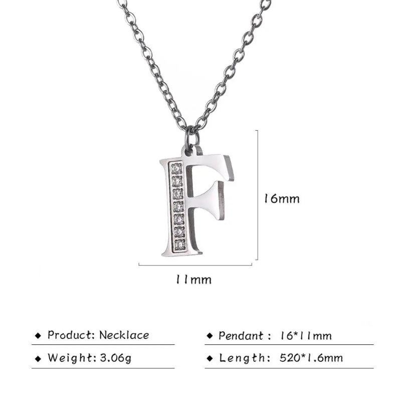 Initial Necklace With Dazzling Zircon