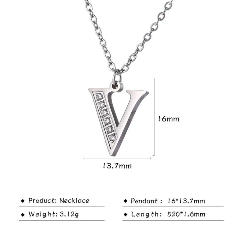 Initial Necklace With Dazzling Zircon