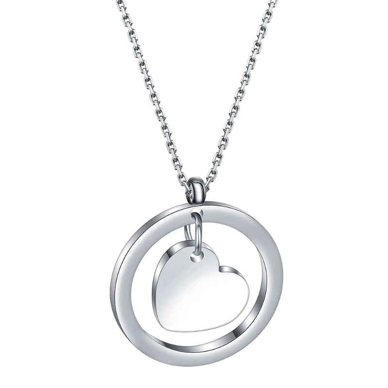 Dangle Heart Initial Necklace