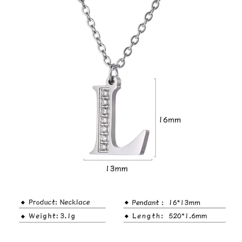 Initial Necklace With Dazzling Zircon