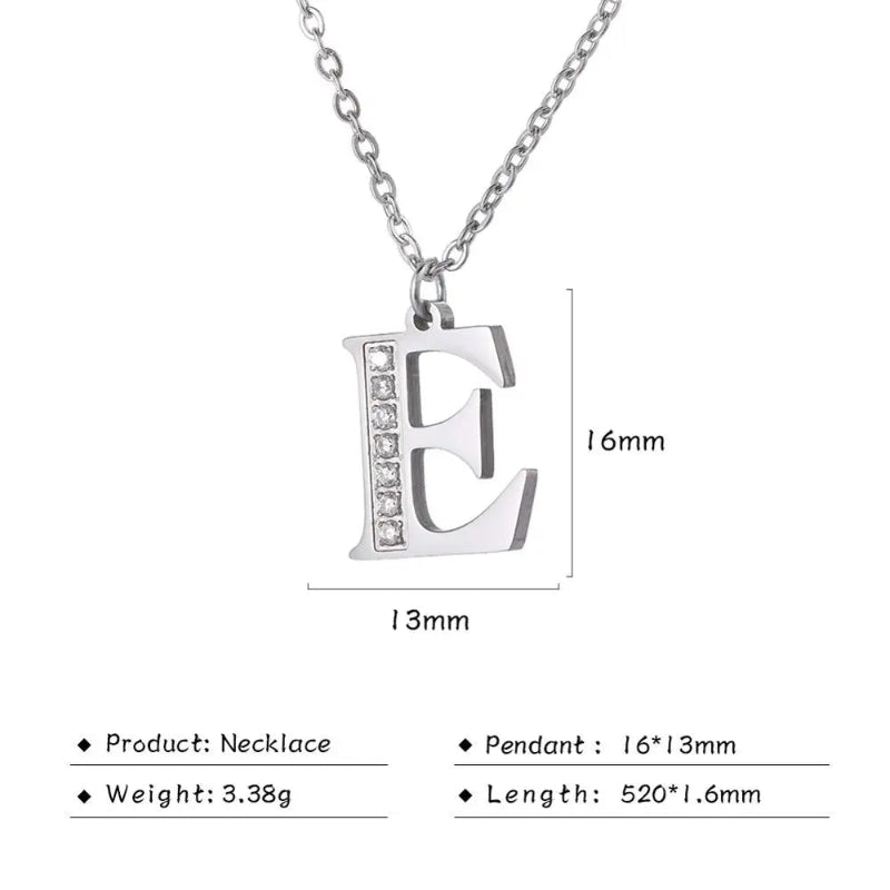 Initial Necklace With Dazzling Zircon