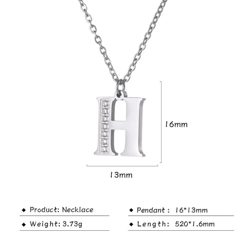 Initial Necklace With Dazzling Zircon