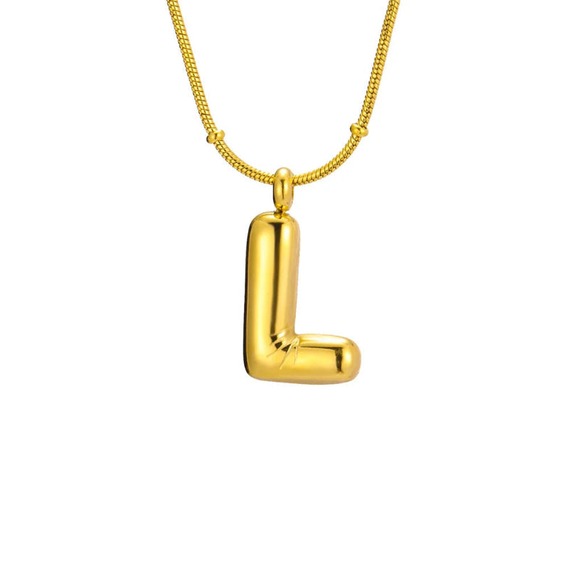 Bubble Initial L Necklace