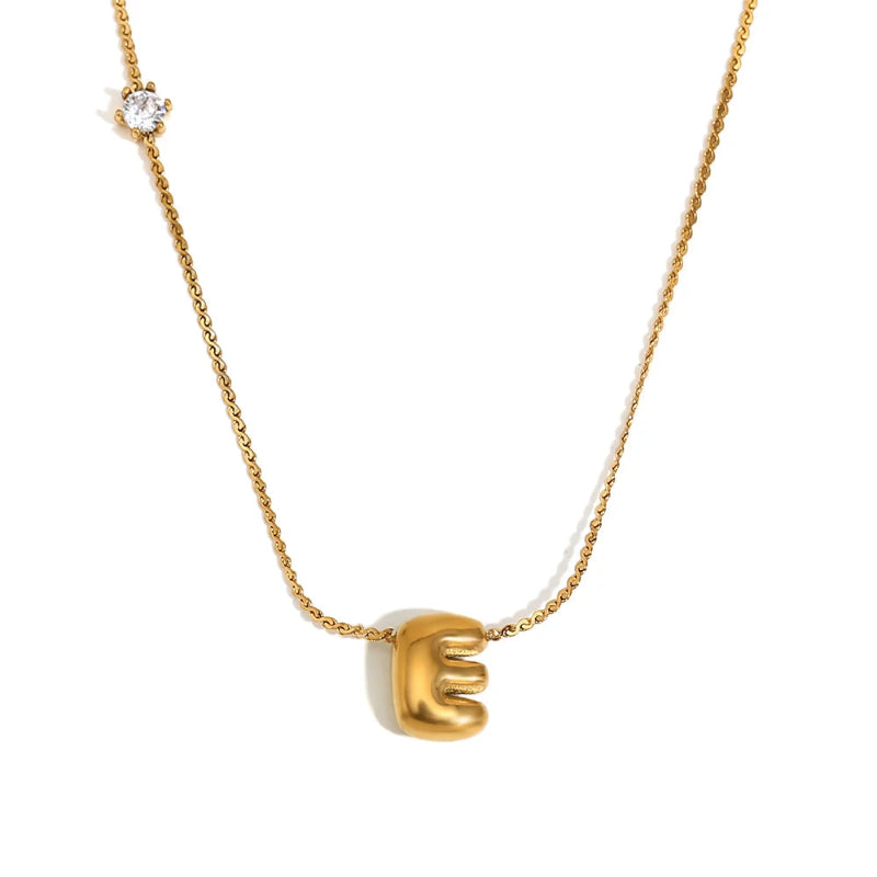 Mini Bubble Up initial With Zircon Necklace