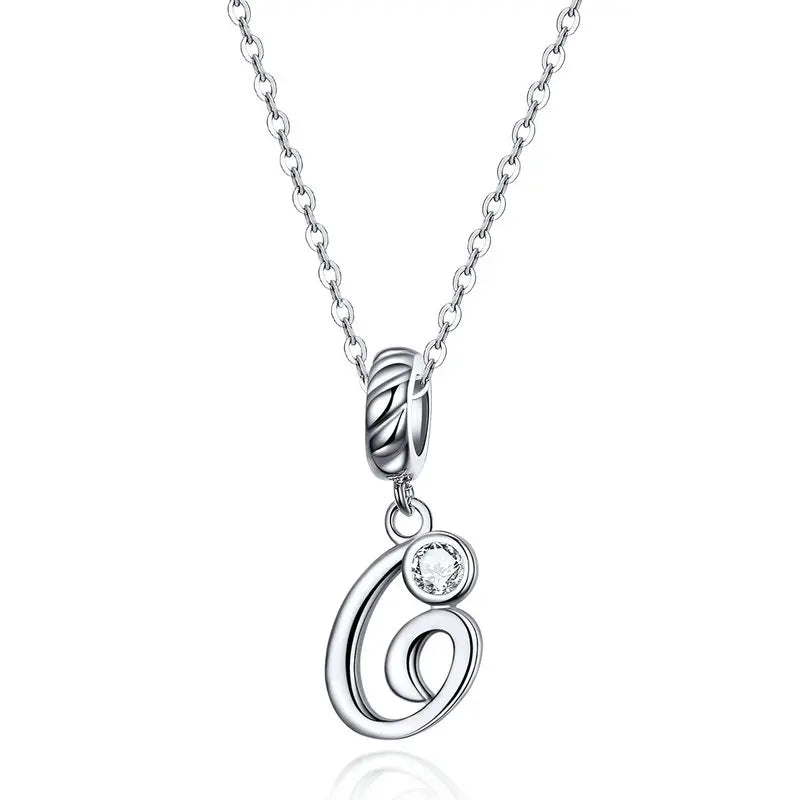Vintage Initial Letter Charm Necklace