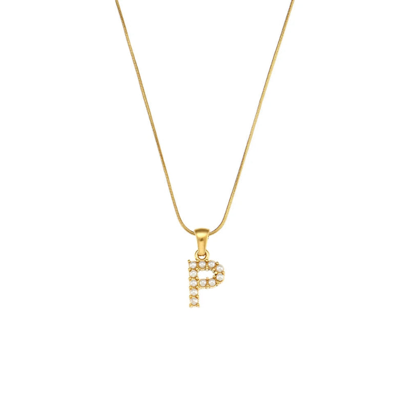 Pearl Initial Necklace