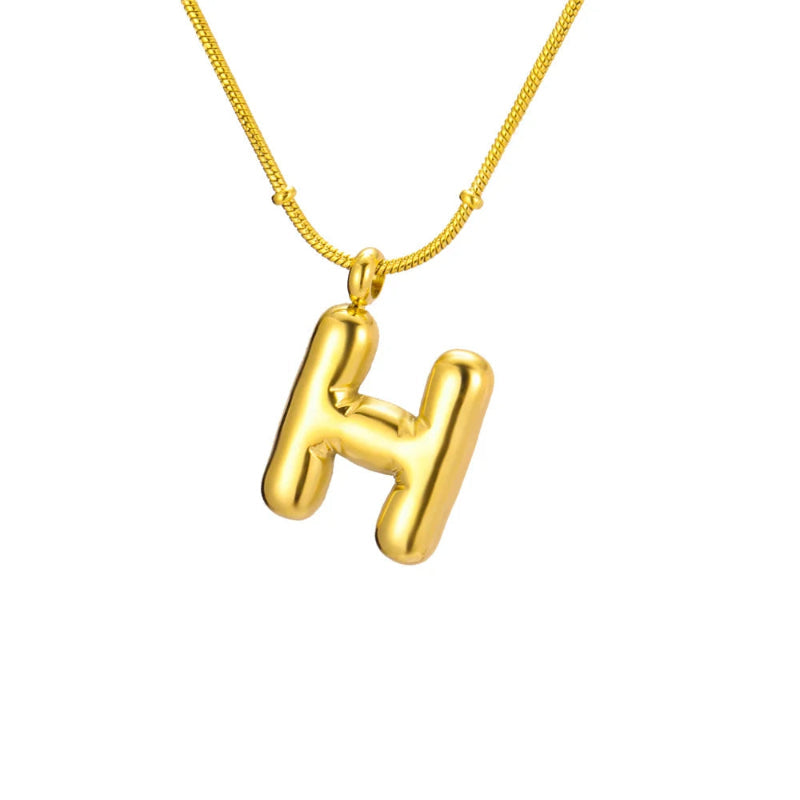 Bubble Initial H Necklace