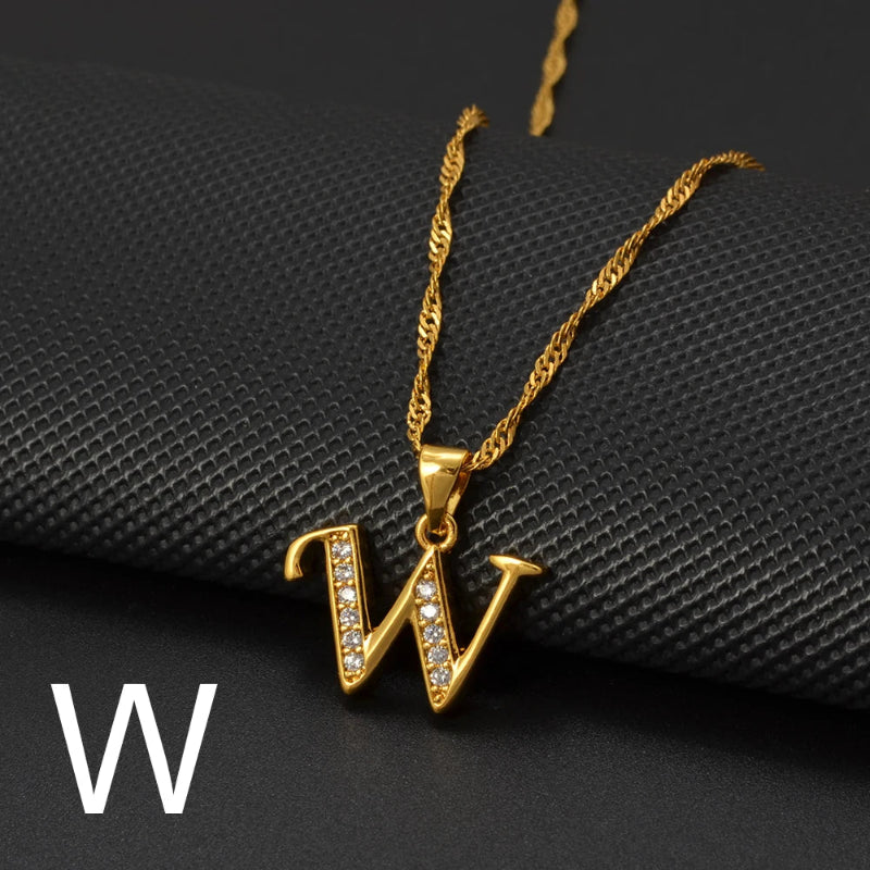 Cubic Zirconia Initial Necklace