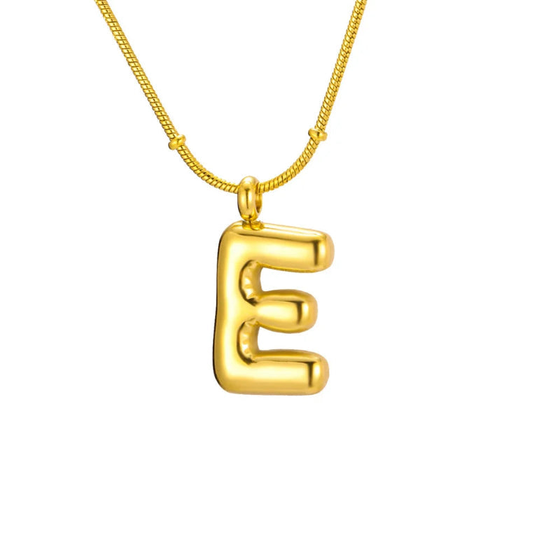 Bubble Initial E Necklace