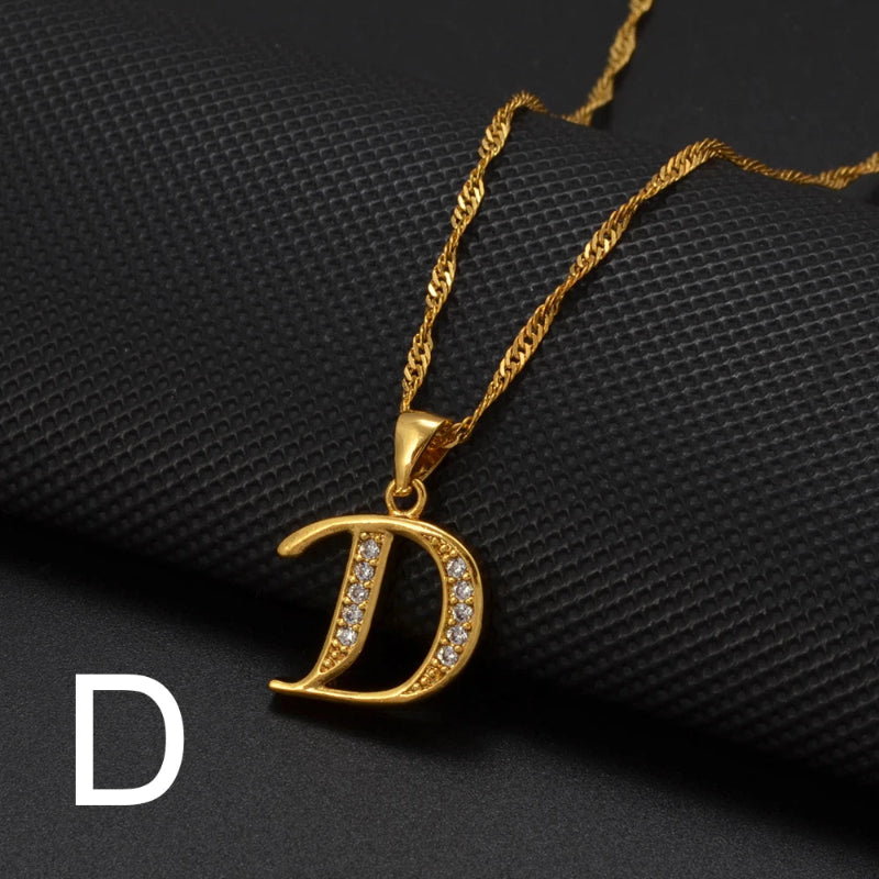 Cubic Zirconia Initial Necklace