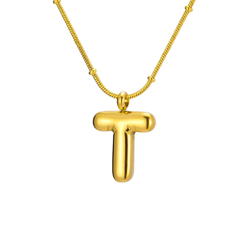 Bubble Initial T Necklace