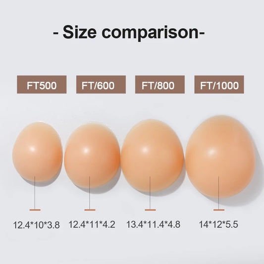 Silicone Breast Form with Concave Base, A–EE Cup Options