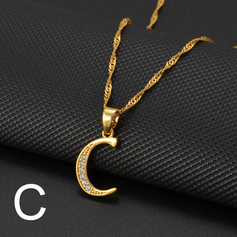 Cubic Zirconia Initial Necklace