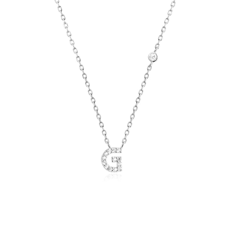 Sterling Silver Gold Letters Pendant Monogram Necklace