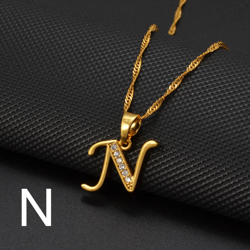 Cubic Zirconia Initial Necklace