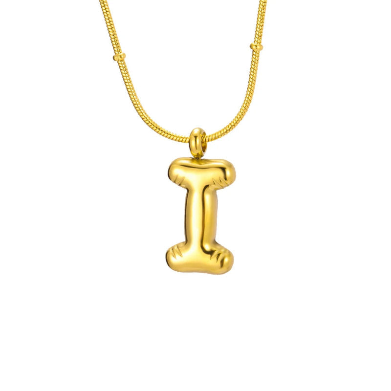 Bubble Initial I Necklace