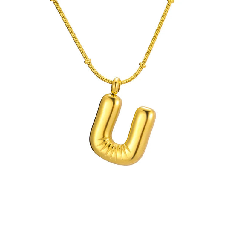 Bubble Initial U Necklace