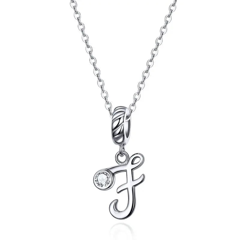 Vintage Initial Letter Charm Necklace
