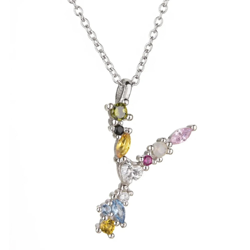 Colorful Initial Y Necklace