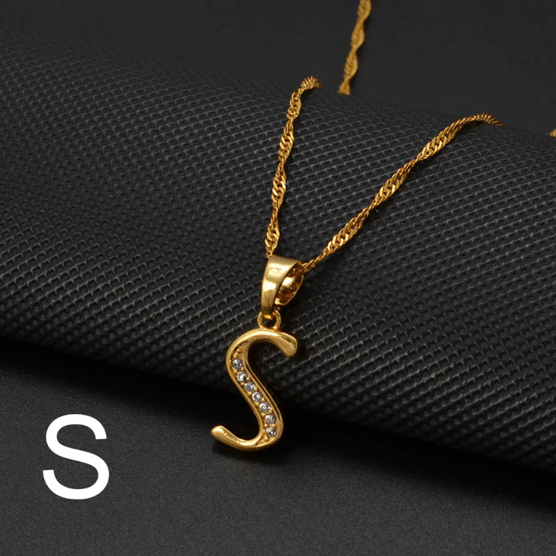 Cubic Zirconia Initial Necklace