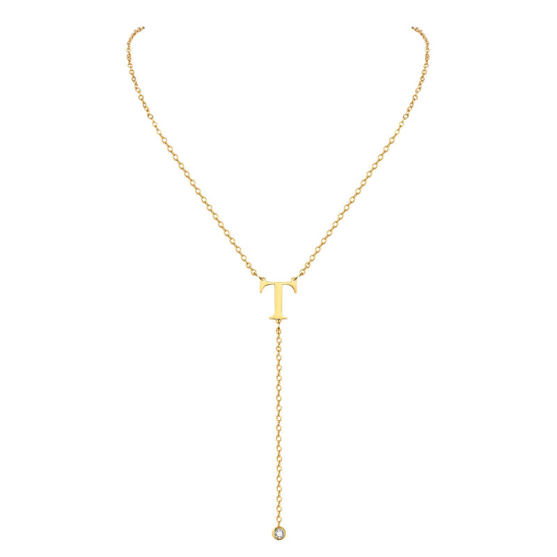 Lariat Initial Necklace