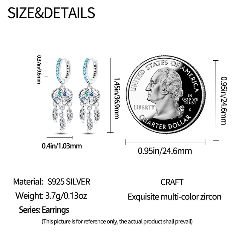 Beautiful Tree Of Life Feather Earrings
