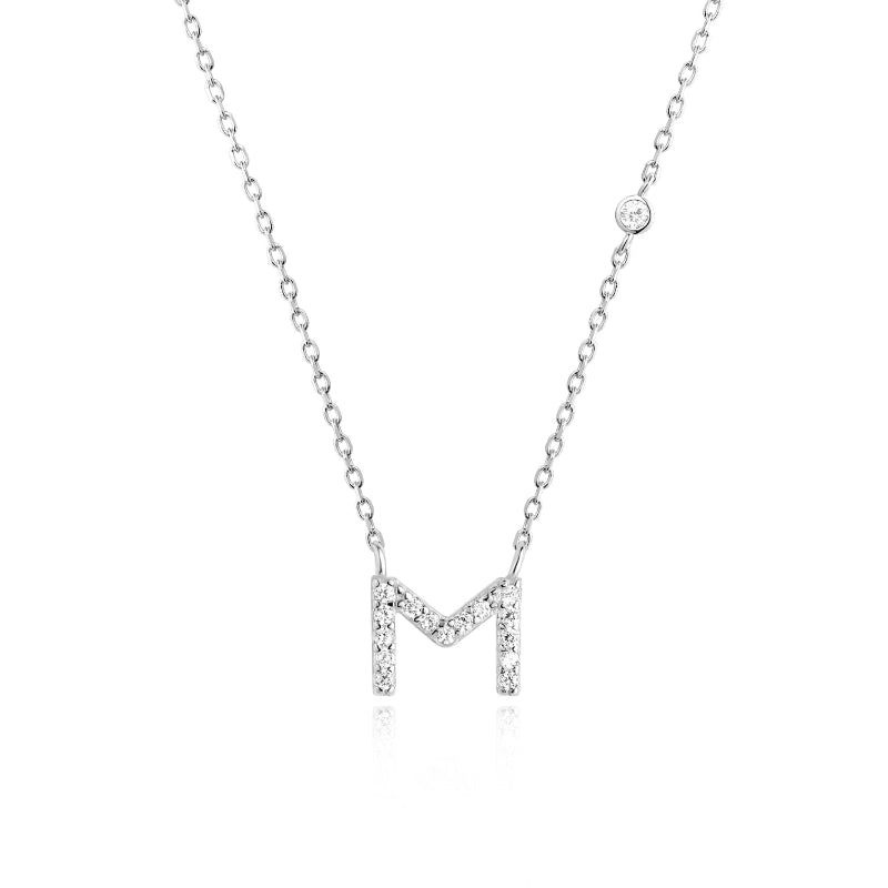 Sterling Silver Gold Letters Pendant Monogram Necklace