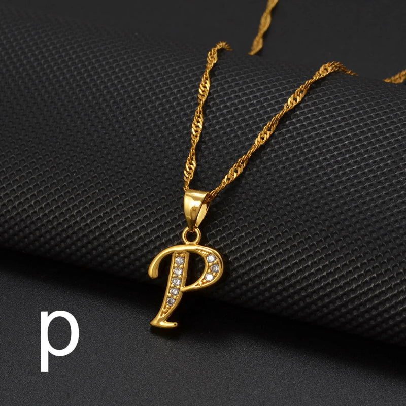 Cubic Zirconia Initial Necklace