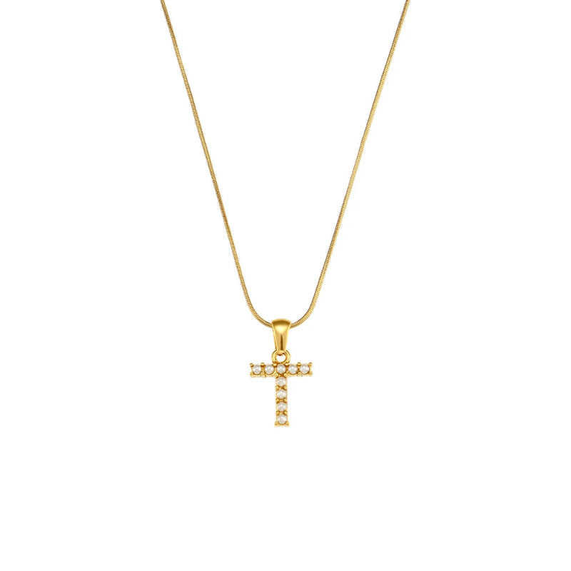 Pearl Initial Necklace