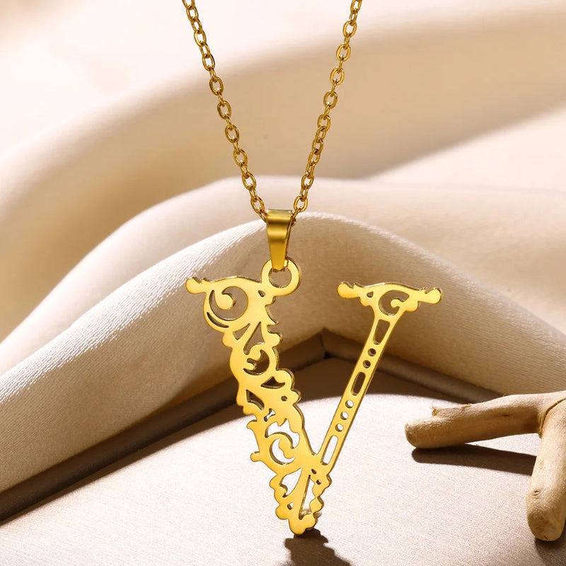 Queen Initial Necklace