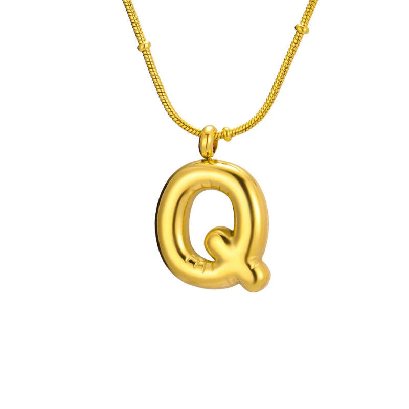 Bubble Initial Q Necklace