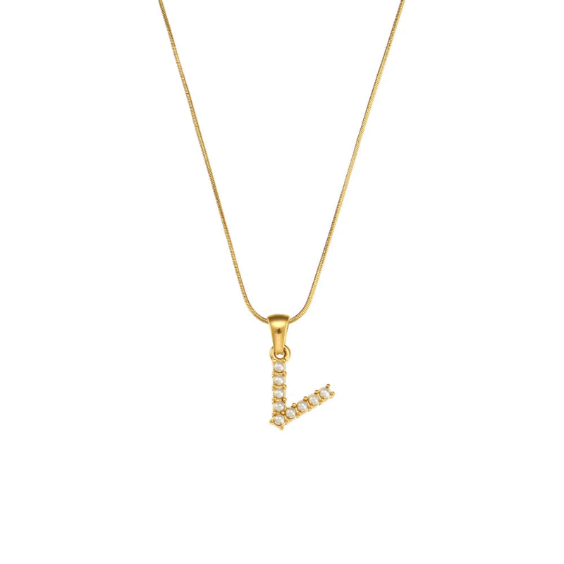 Pearl Initial Necklace