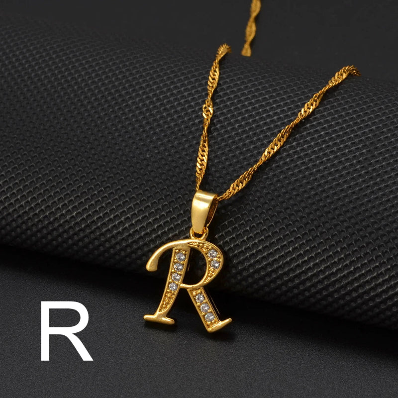 Cubic Zirconia Initial Necklace