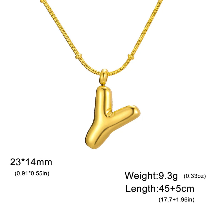 Bubble Initial Necklace