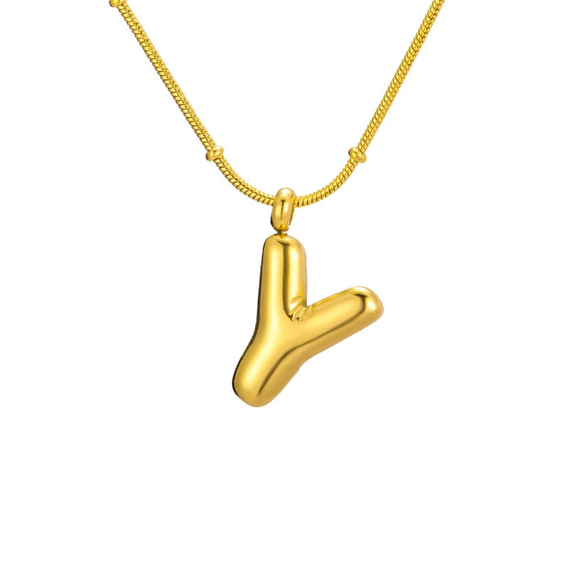 Bubble Initial Y Necklace