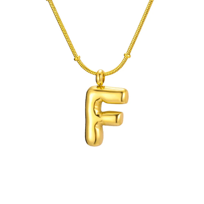 Bubble Initial F Necklace
