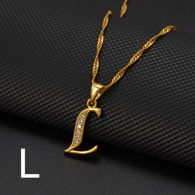 Cubic Zirconia Initial Necklace