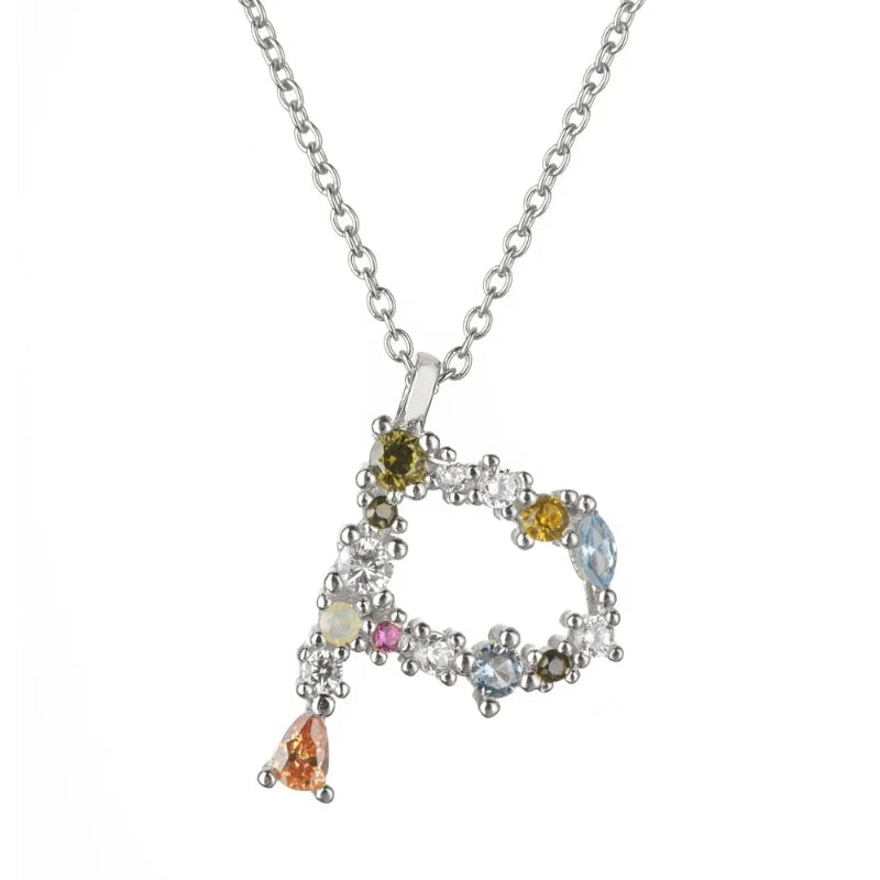 Colorful Initial P Necklace