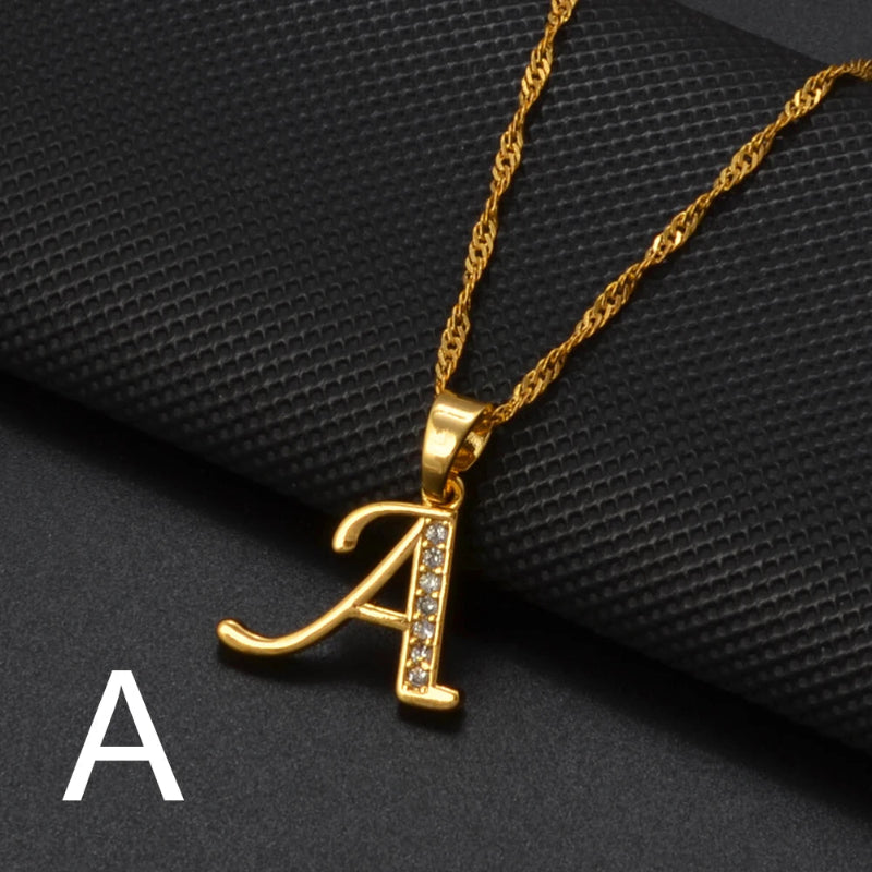 Cubic Zirconia Initial Necklace