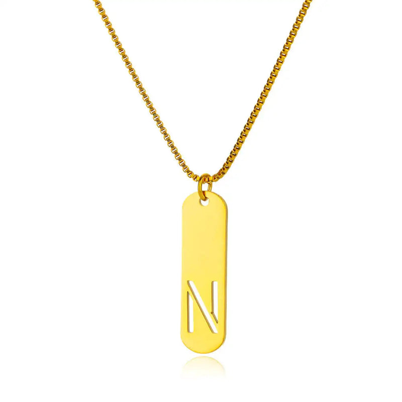 Hollow Initial Necklace