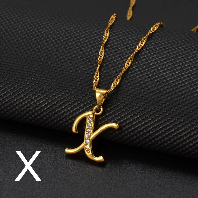 Cubic Zirconia Initial Necklace