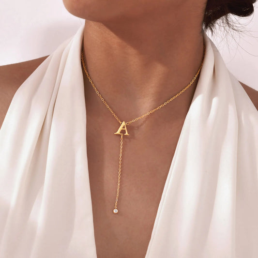 Lariat Initial Necklace