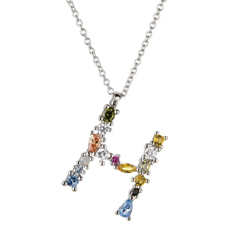 Colorful Initial H Necklace