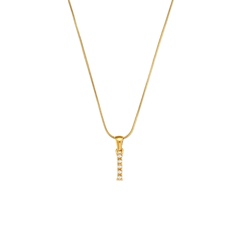 Pearl Initial Necklace
