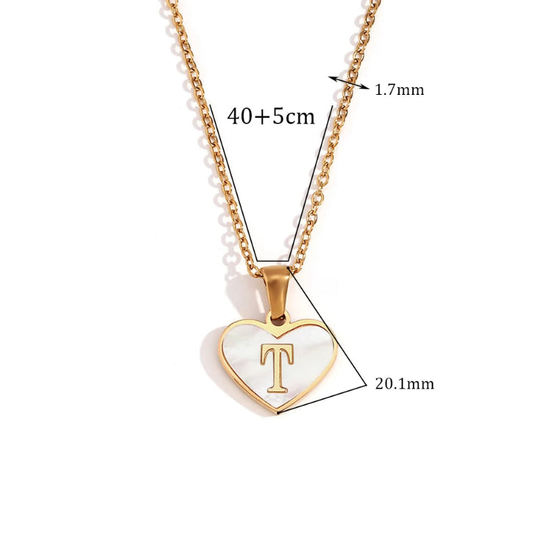 Heart Shell Initial G Necklace