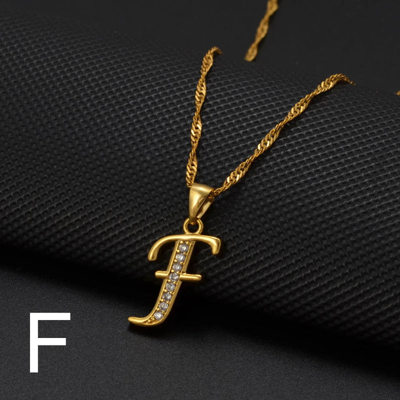 Cubic Zirconia Initial Necklace